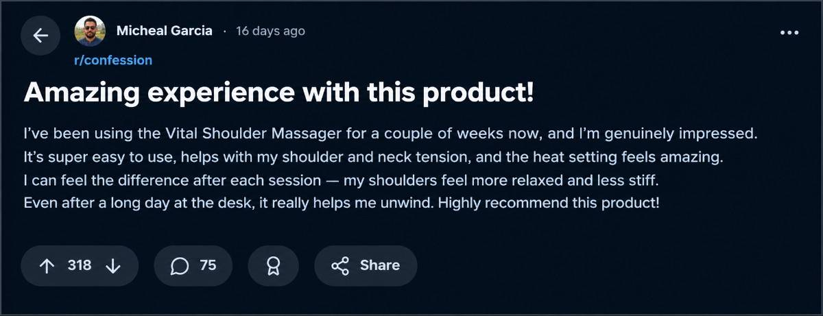 Vital Shoulder Massager Reddit