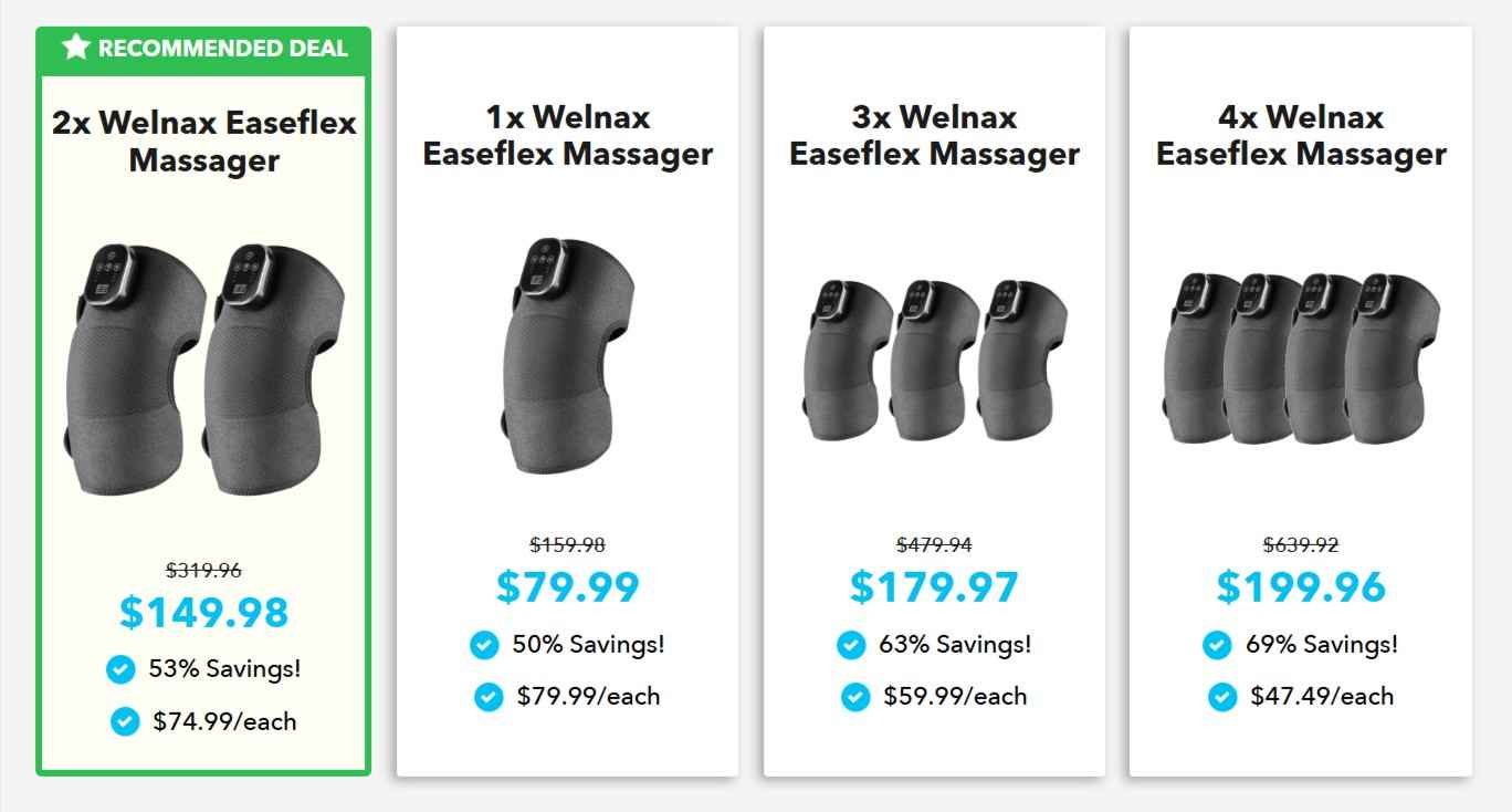 Welnax Easeflex KneeMassage Pricing