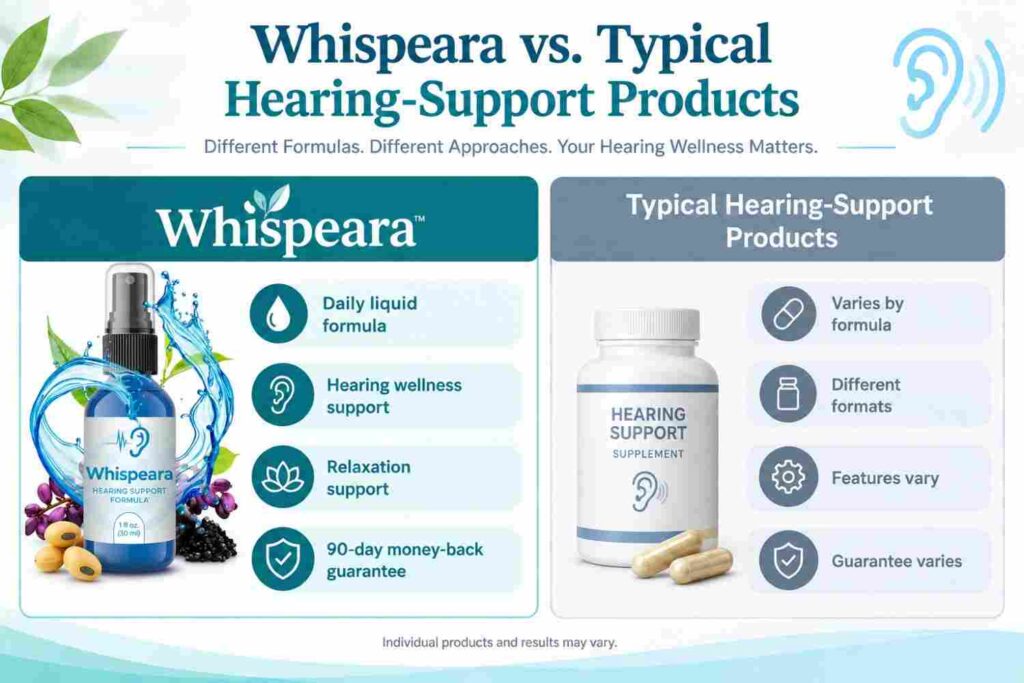 Whispeara vs. Typical Hearing-Support Products