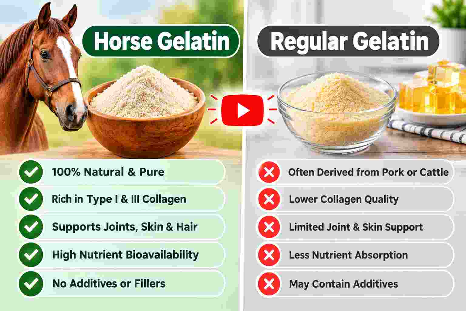 Horse Gelatin vs. Regular Gelatin