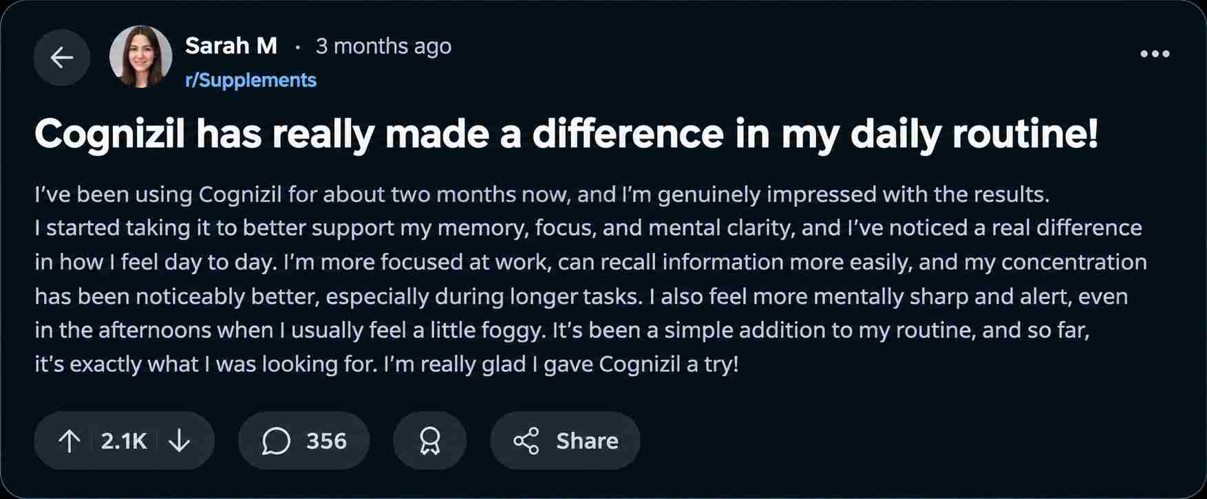 Cognizil-Sarah-M-Review