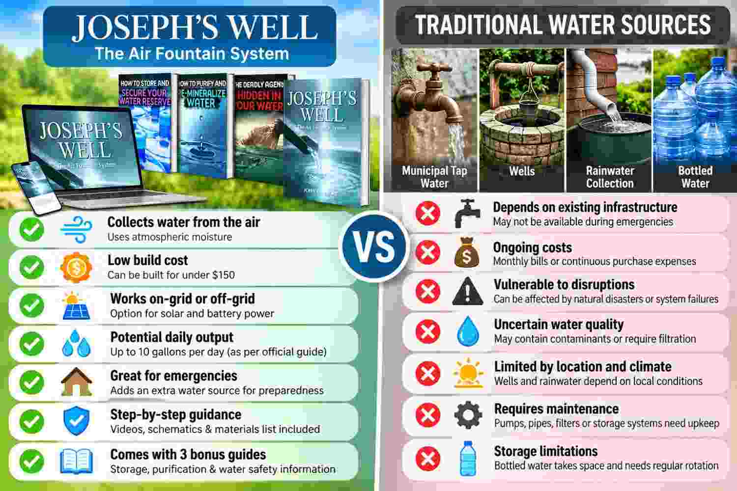 Josephs Well vs Traditional Water Sources 1-60kb