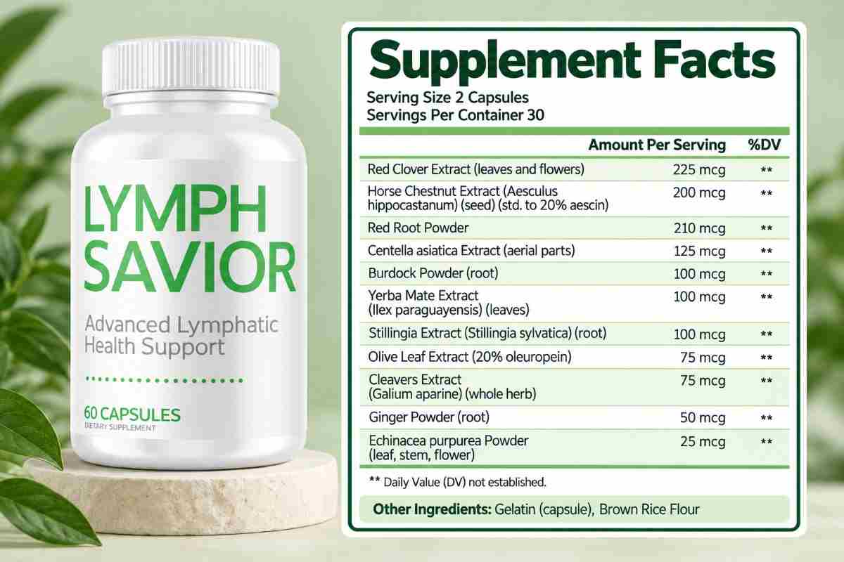 Lymph Savior supplement fact