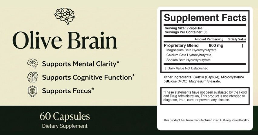 Olive Brain supplement facts