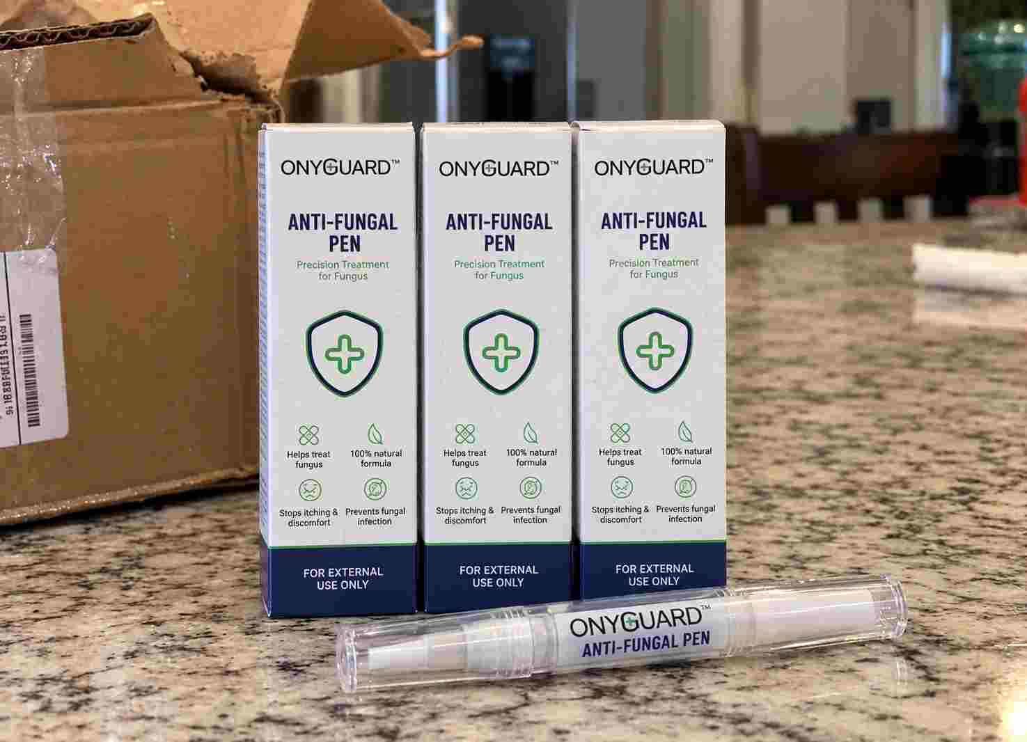 OnyGuard cartons and pen