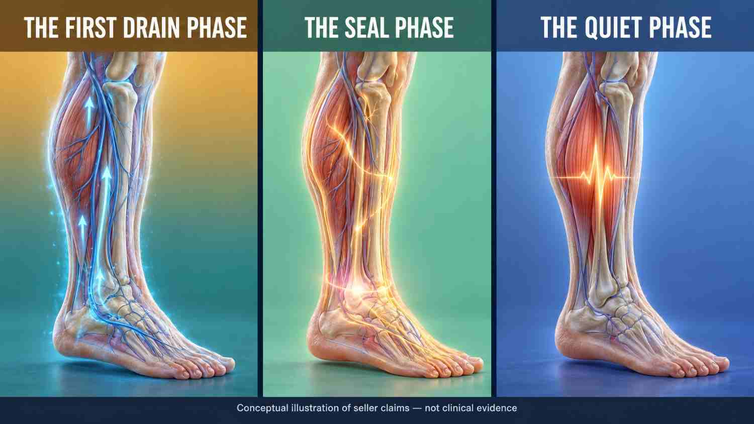 Three-panel anatomical lower leg