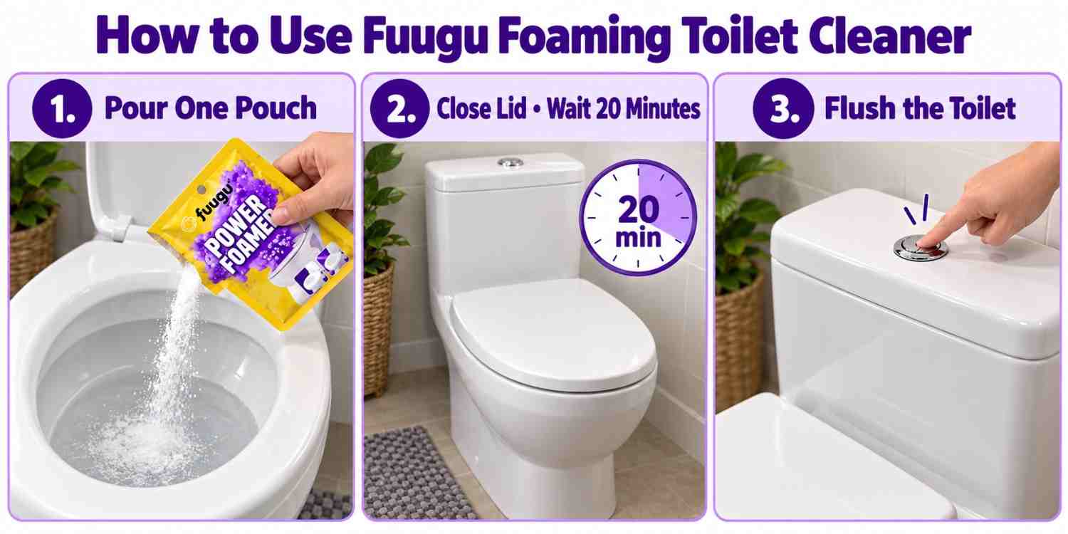 Three-step Fuugu toilet cleaning