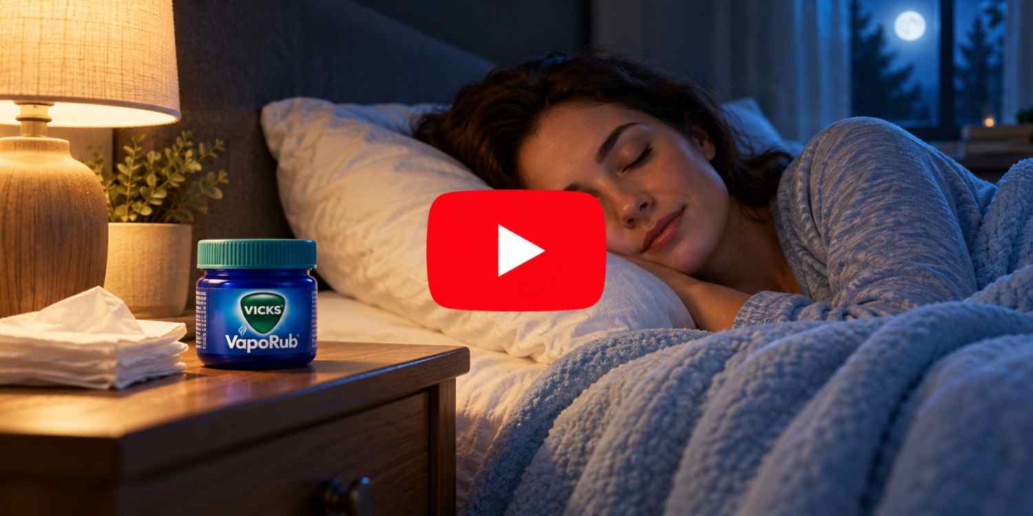VapoRub beside a sleeping woman